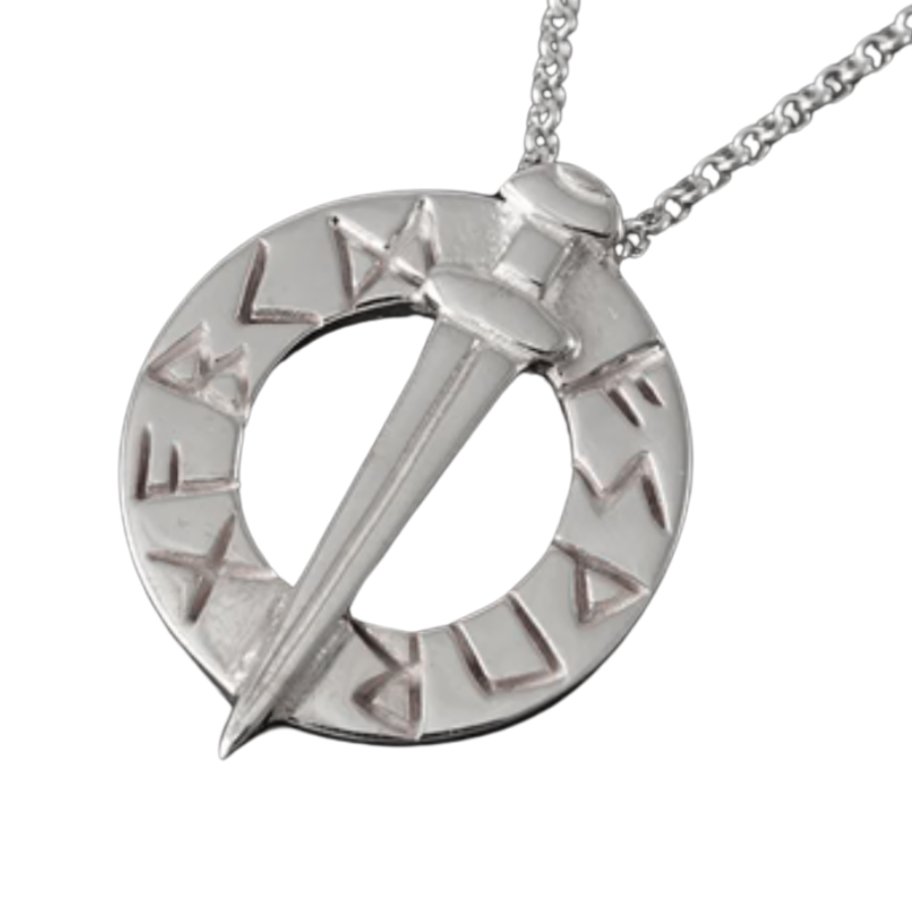 Viking Runes Sterling Silver Pendant - p630 Shetland