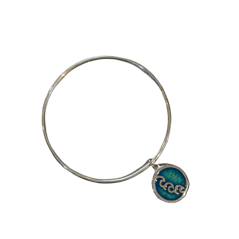 Sterling Silver Seascape Charm Bangle - SSBA11 Shetland
