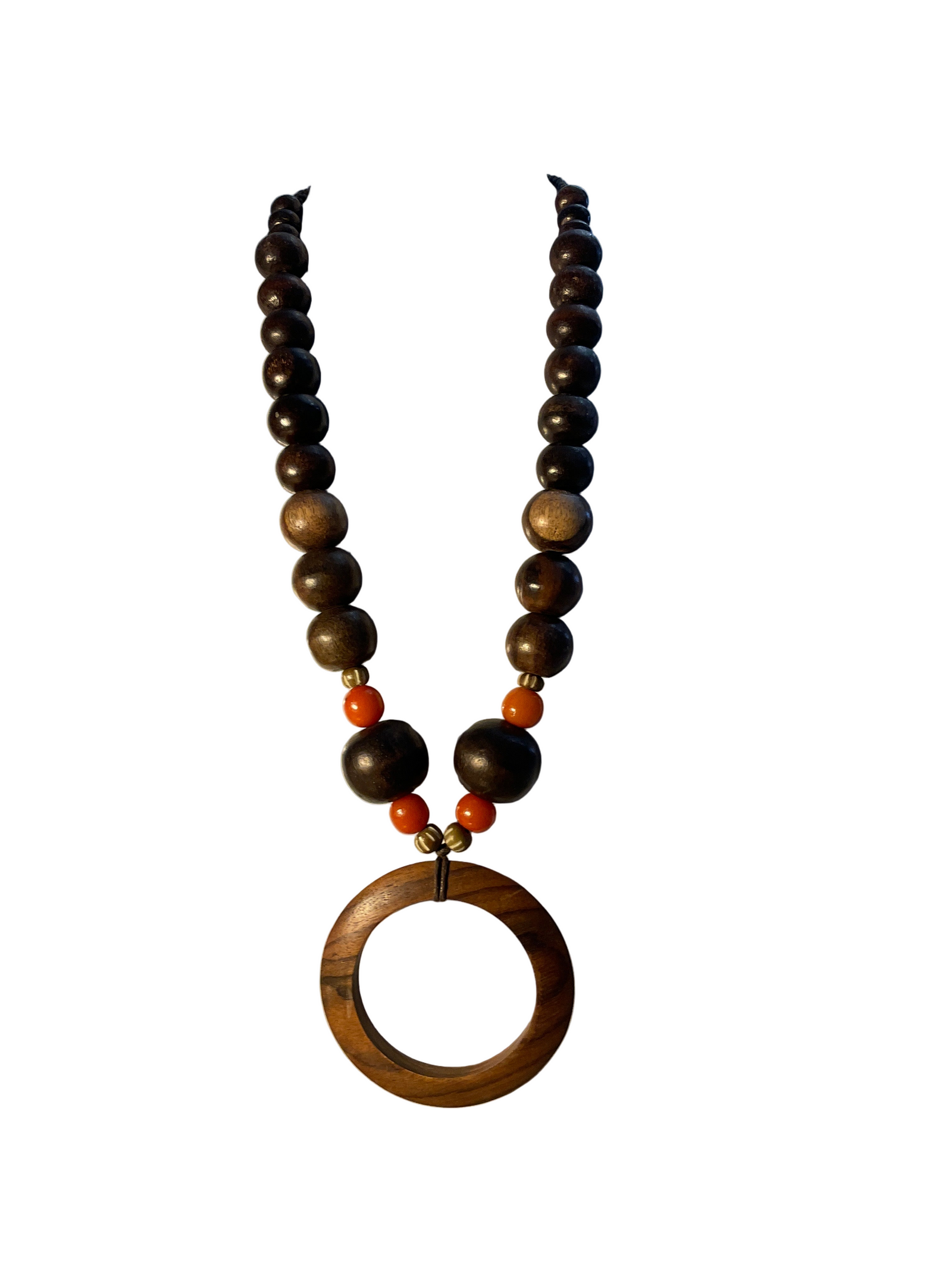 Fashion Jewellery Necklace With Large wooden Beads.