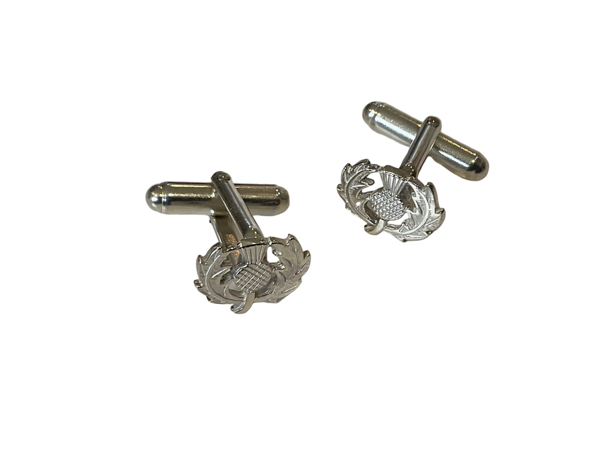 Silver Thistle Cufflinks - C20 Shetland
