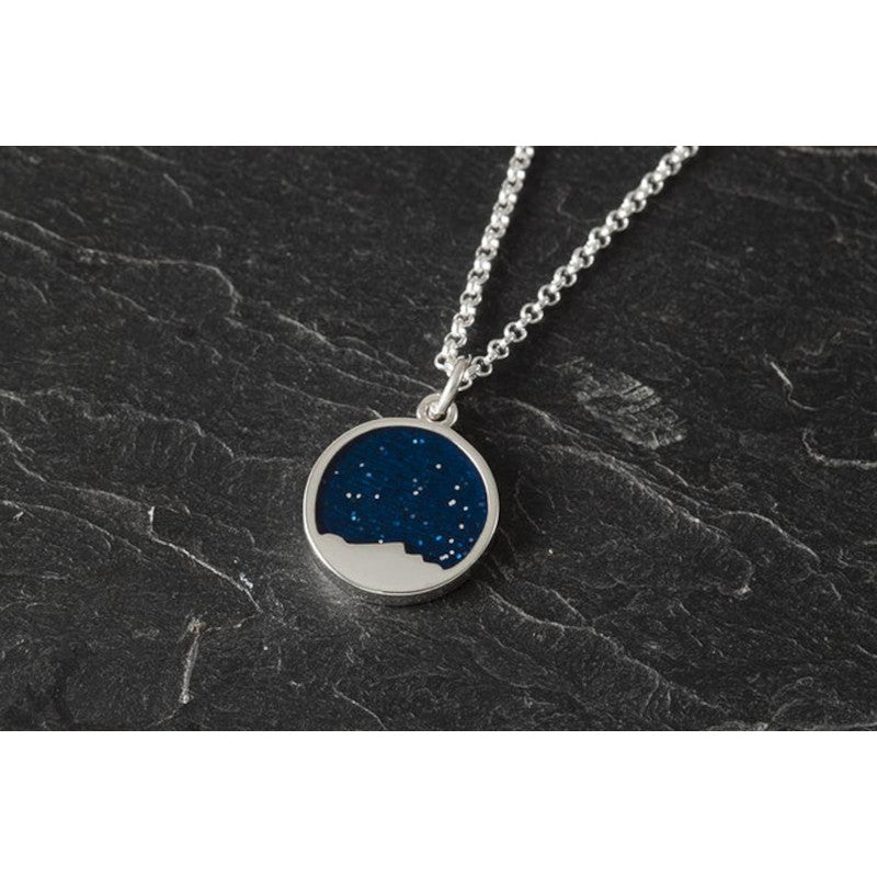 Foula Small Round Silver/9ct Yellow Gold Pendant with Enamel - FP502 Shetland