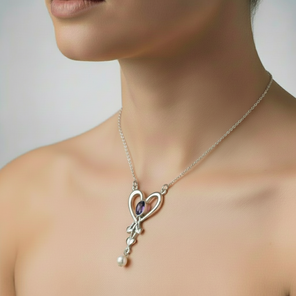 Glasgow Girls Silver Or Gold Garnet Pendant - GP231- Shetland