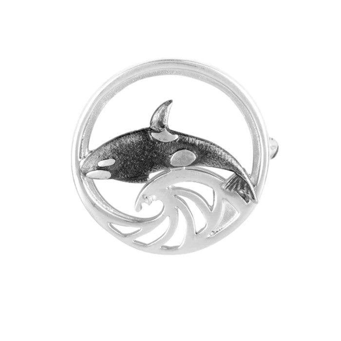 Orca Sterling Silver Brooch - 11160