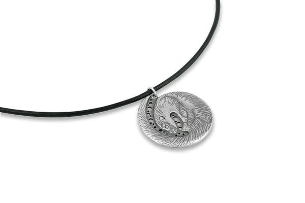 Otter Large Pendant on Leather Aurora