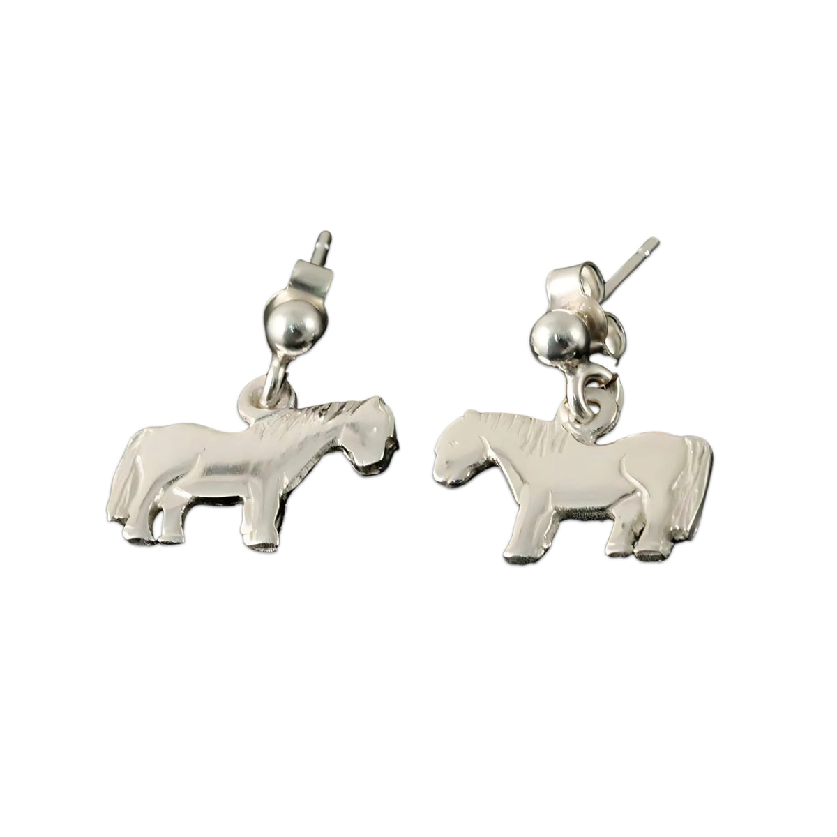 Silver or 9ct Gold Pony Earrings - E14- Shetland