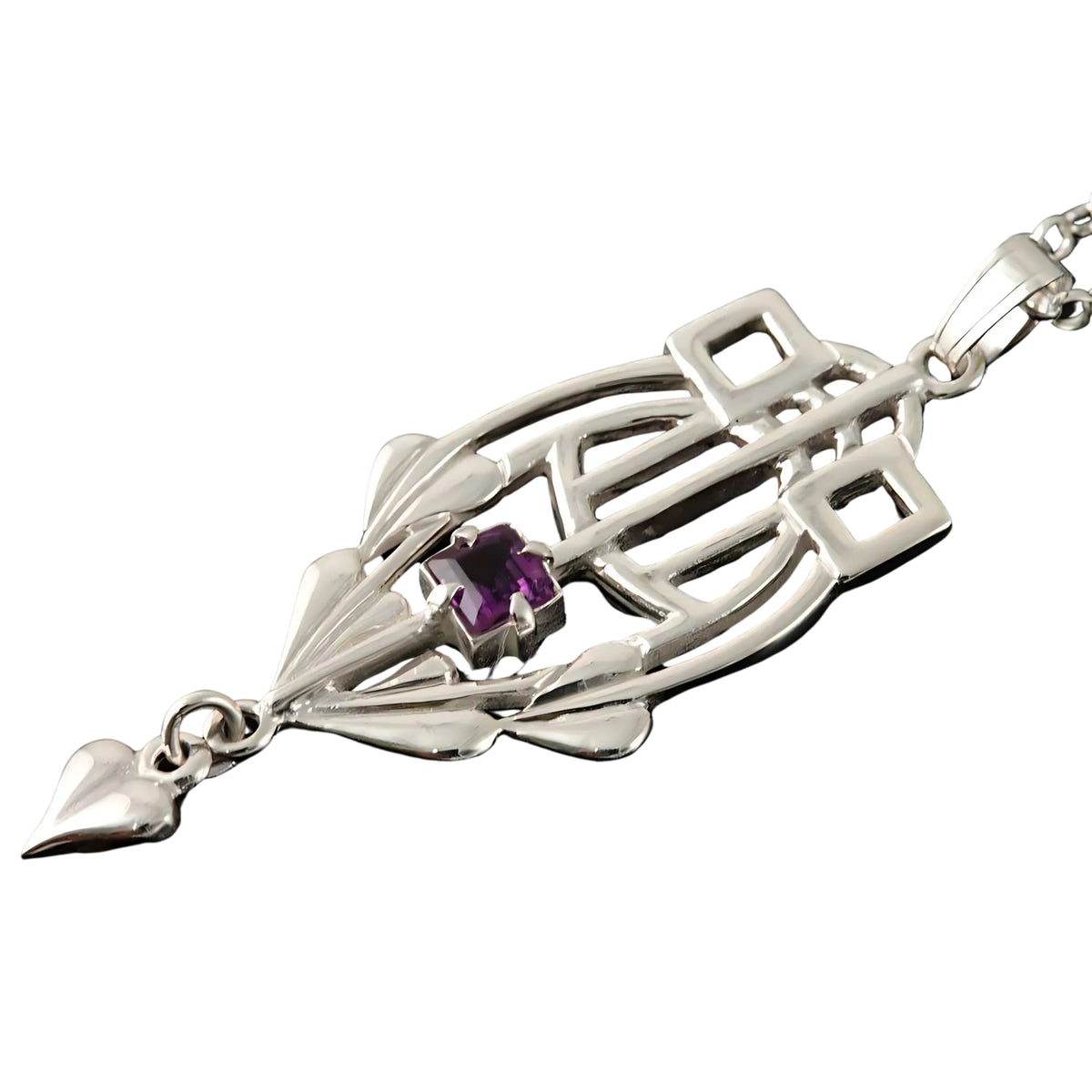 Glasgow Girls Silver Or Gold Amethyst Pendant - GP250- Shetland