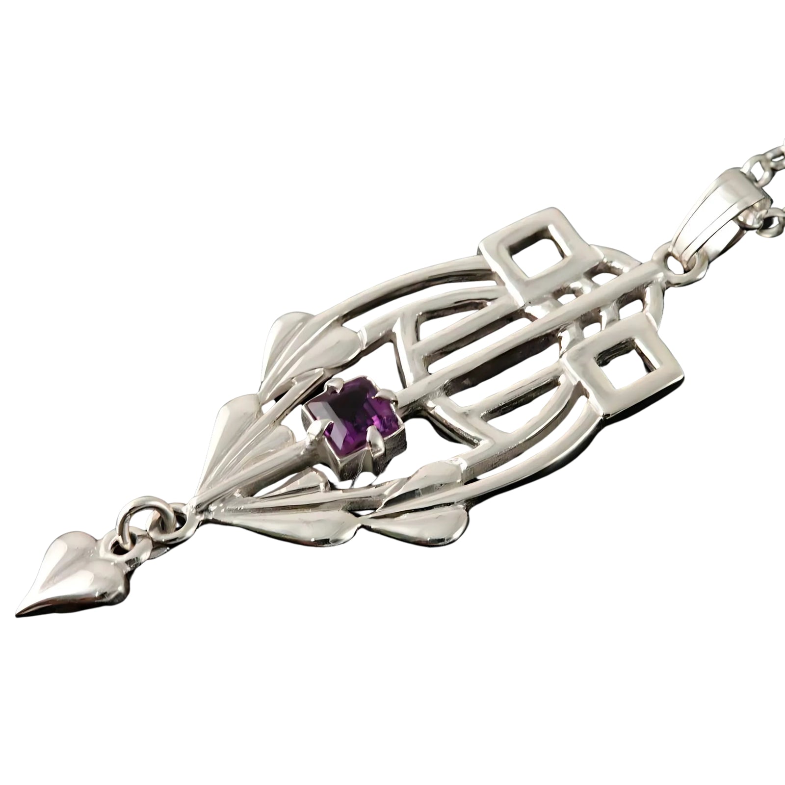 Glasgow Girls Silver Or Gold Amethyst Pendant - GP250- Shetland