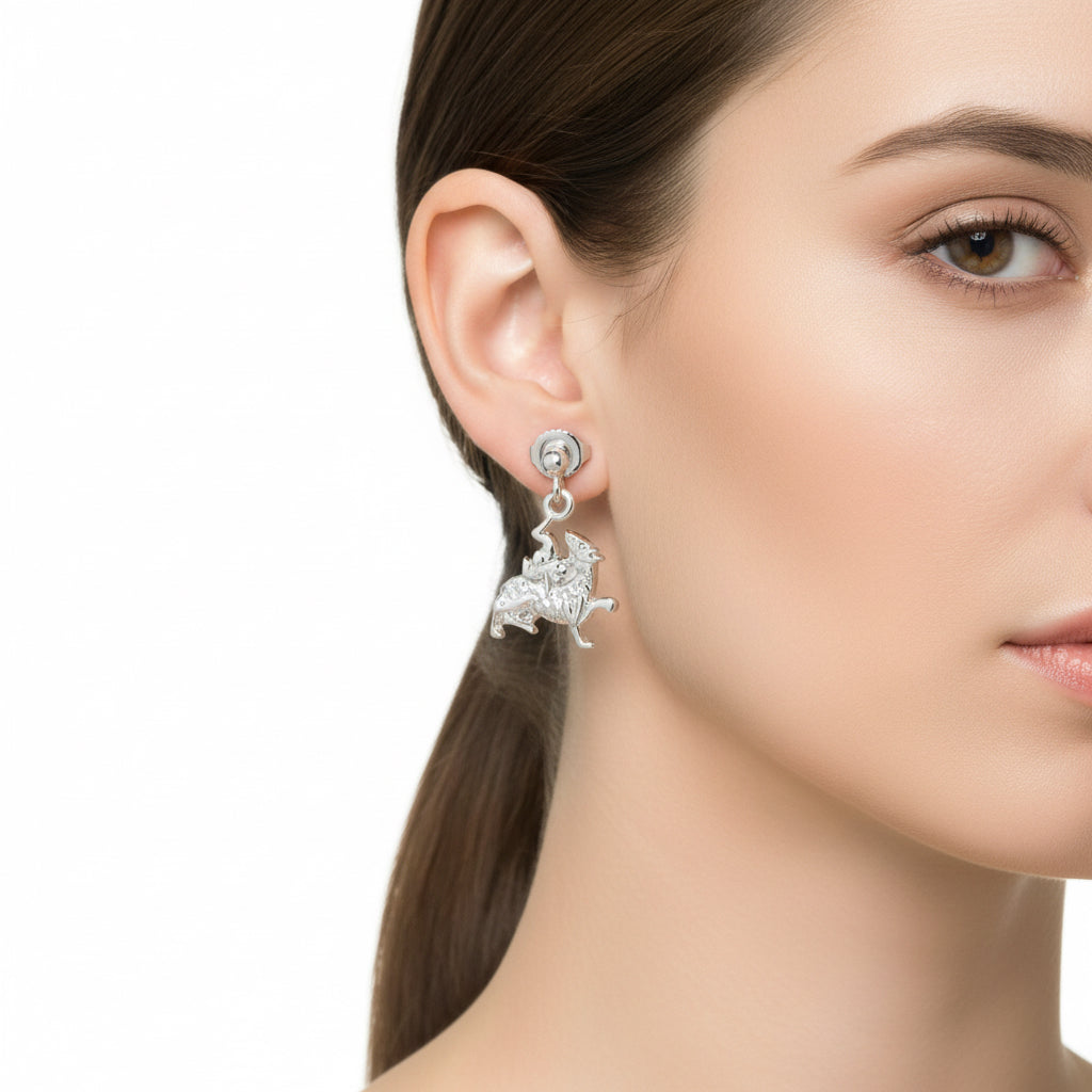 Maeshowe Dragon Sterling Silver Earrings - 13139 Aurora