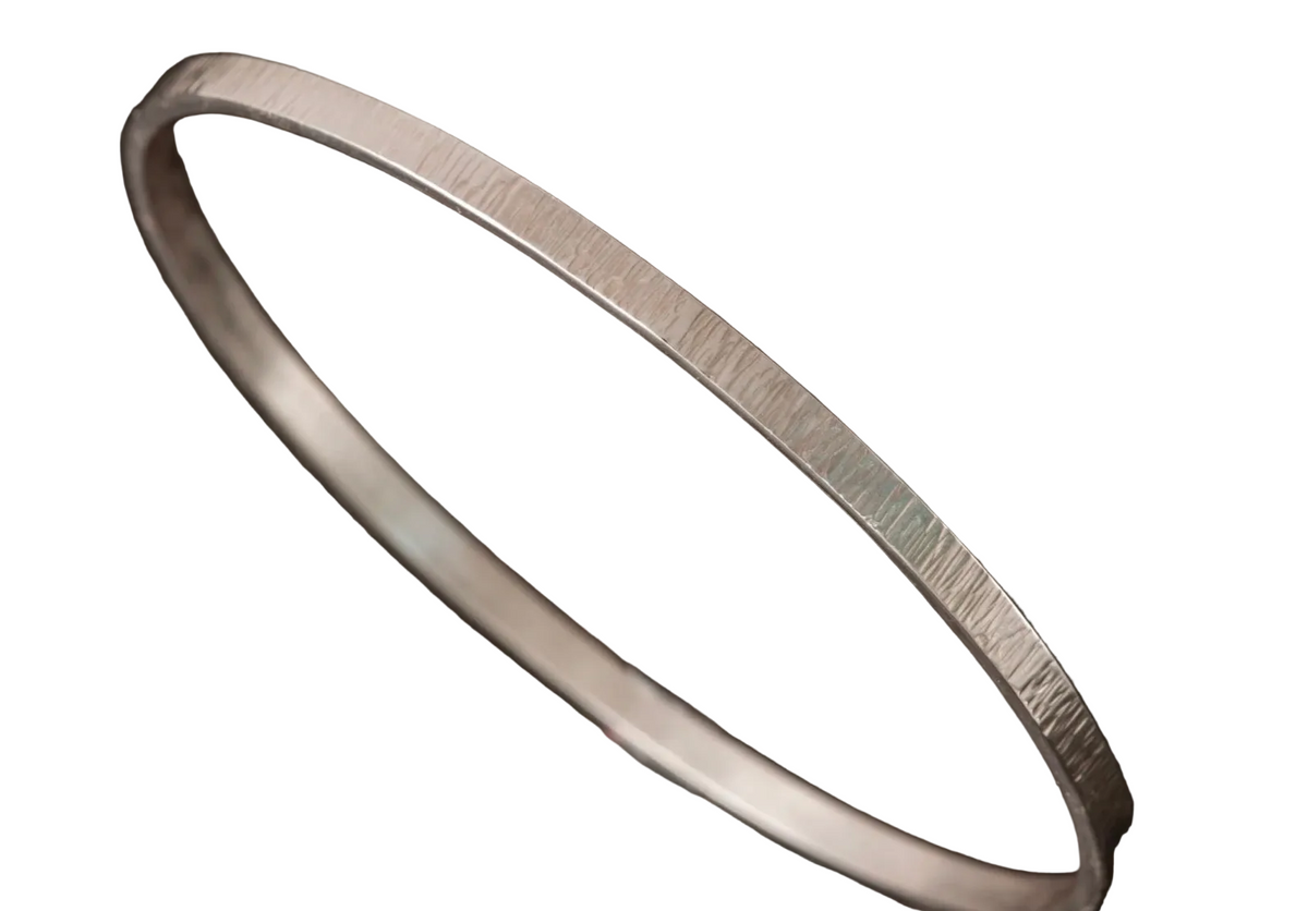 Sterling Silver Textured Bangle - BA02 Shetland