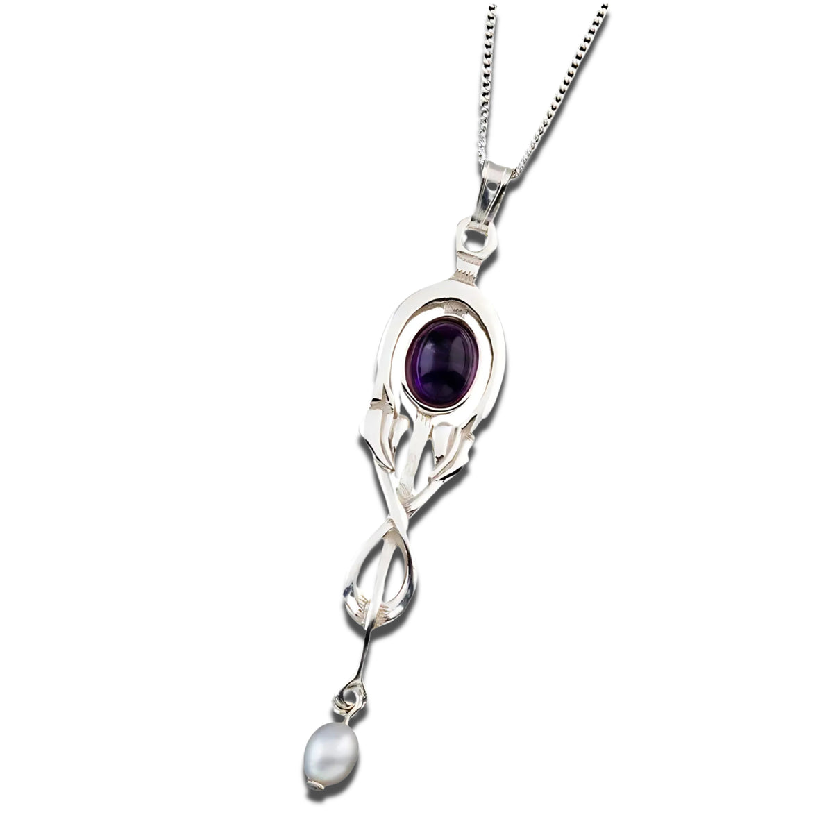 Glasgow Girls Silver Or Gold Amethyst Pendant - GP260- Shetland