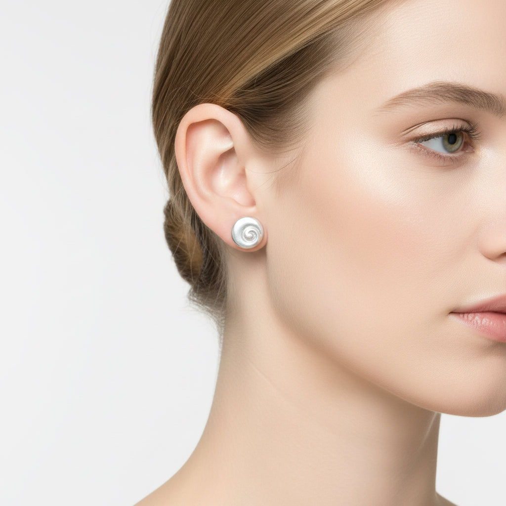 Crest Sterling Silver Stud Earrings - 14117 Aurora