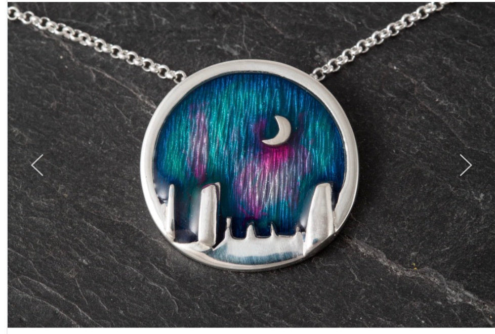 Ring Of Brogar Large Round Pendant Silver - MDP25Shetland