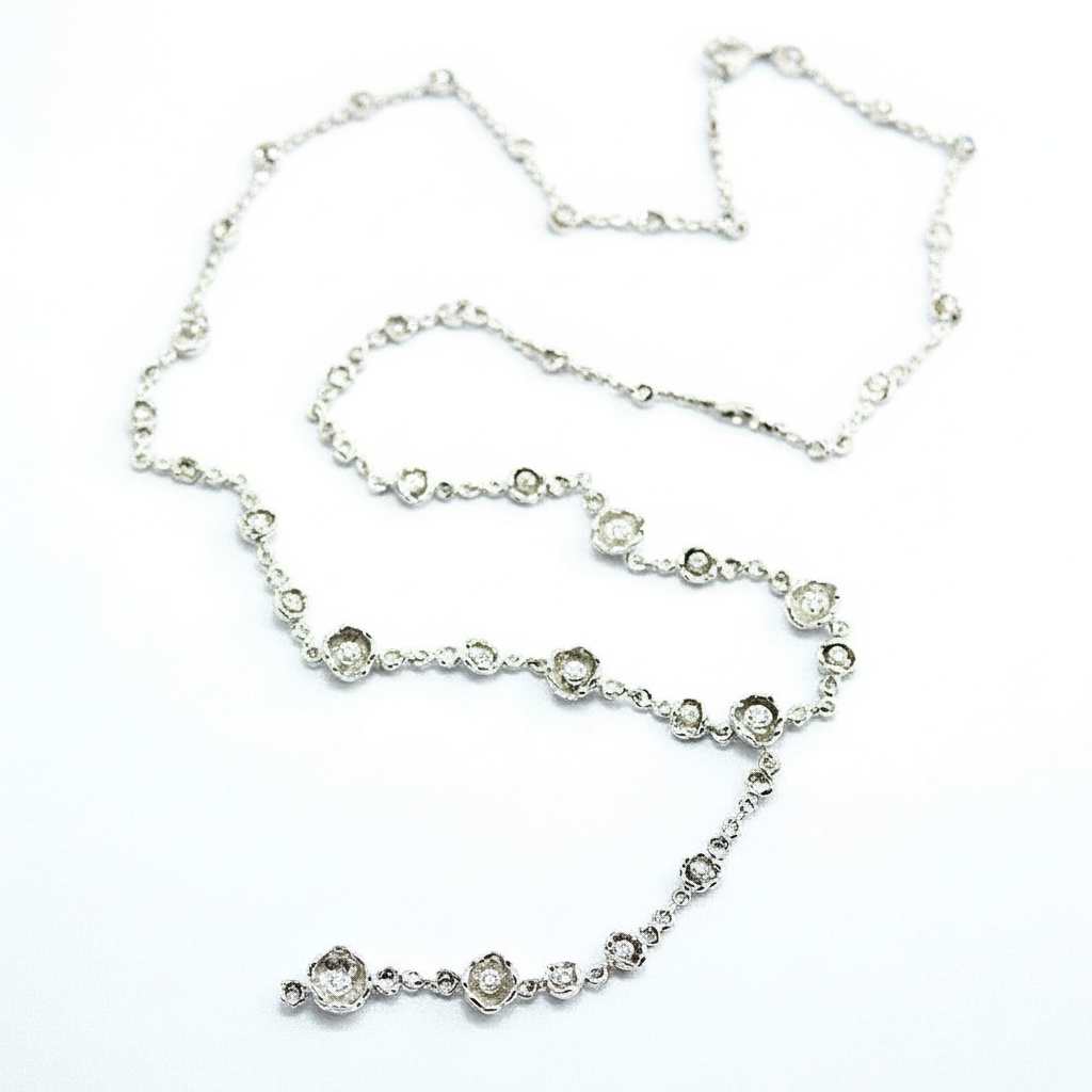 14ct White Gold &amp; Diamonds Designer Necklace