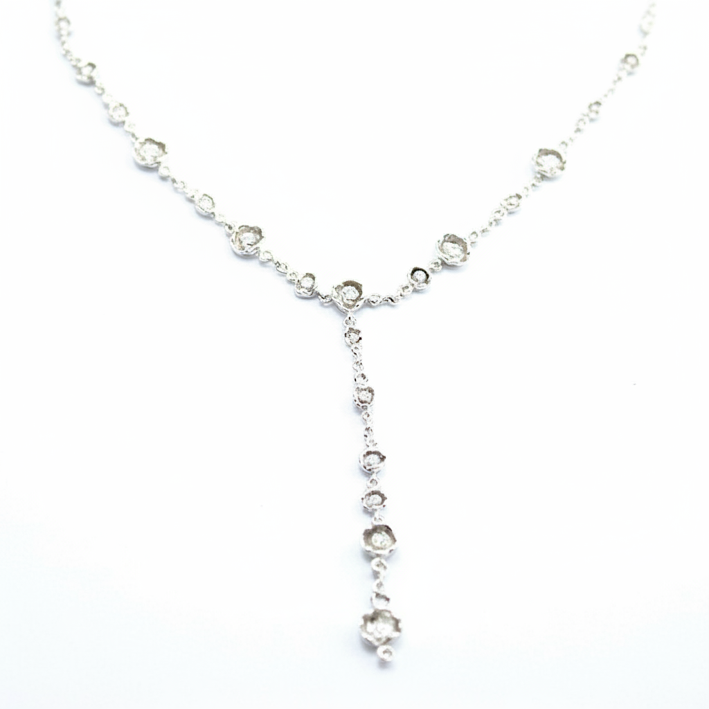 14ct White Gold &amp; Diamonds Designer Necklace