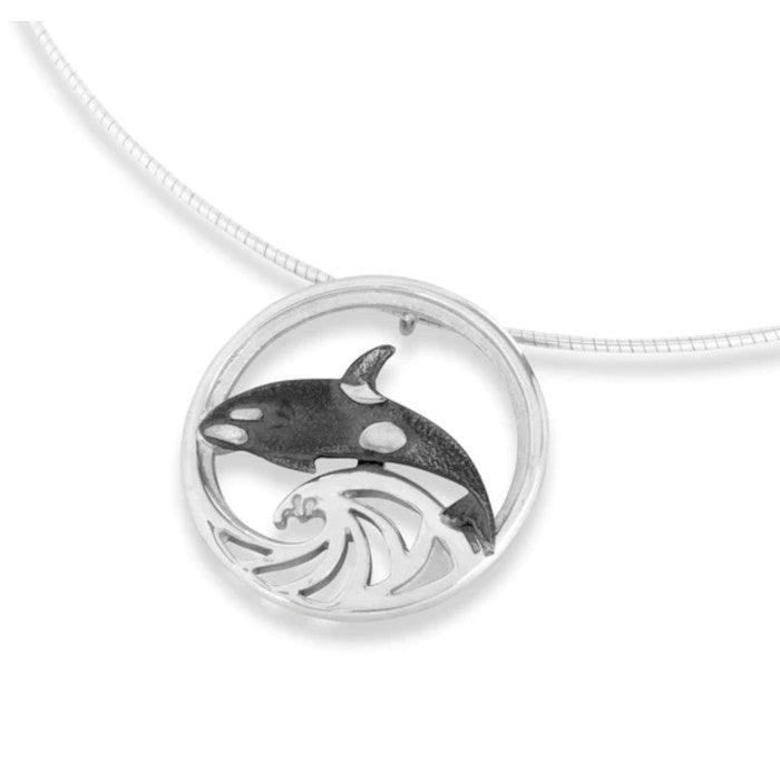 Orca Sterling Silver Necklace - Small or Large - 15160 Aurora