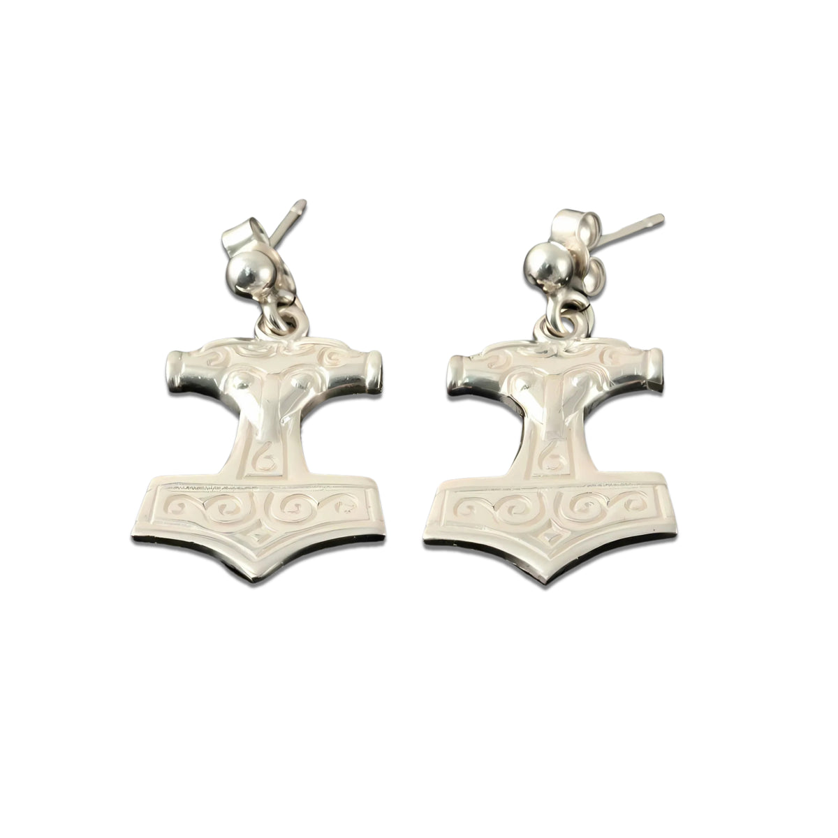 Silver Or Gold Thor&#39;s Hammer Earrings - E566- Shetland