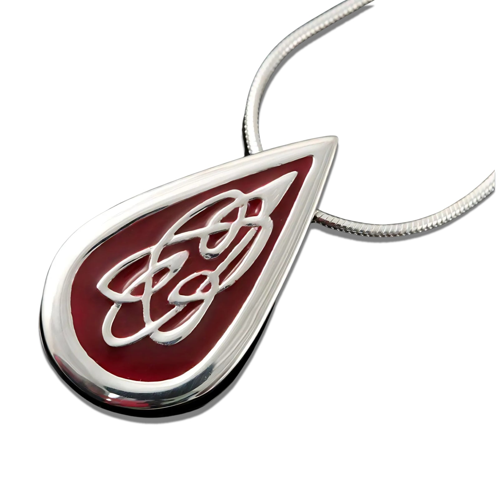 Silver And Enamel Celtic Fire Pendant - CFP10-CF Shetland