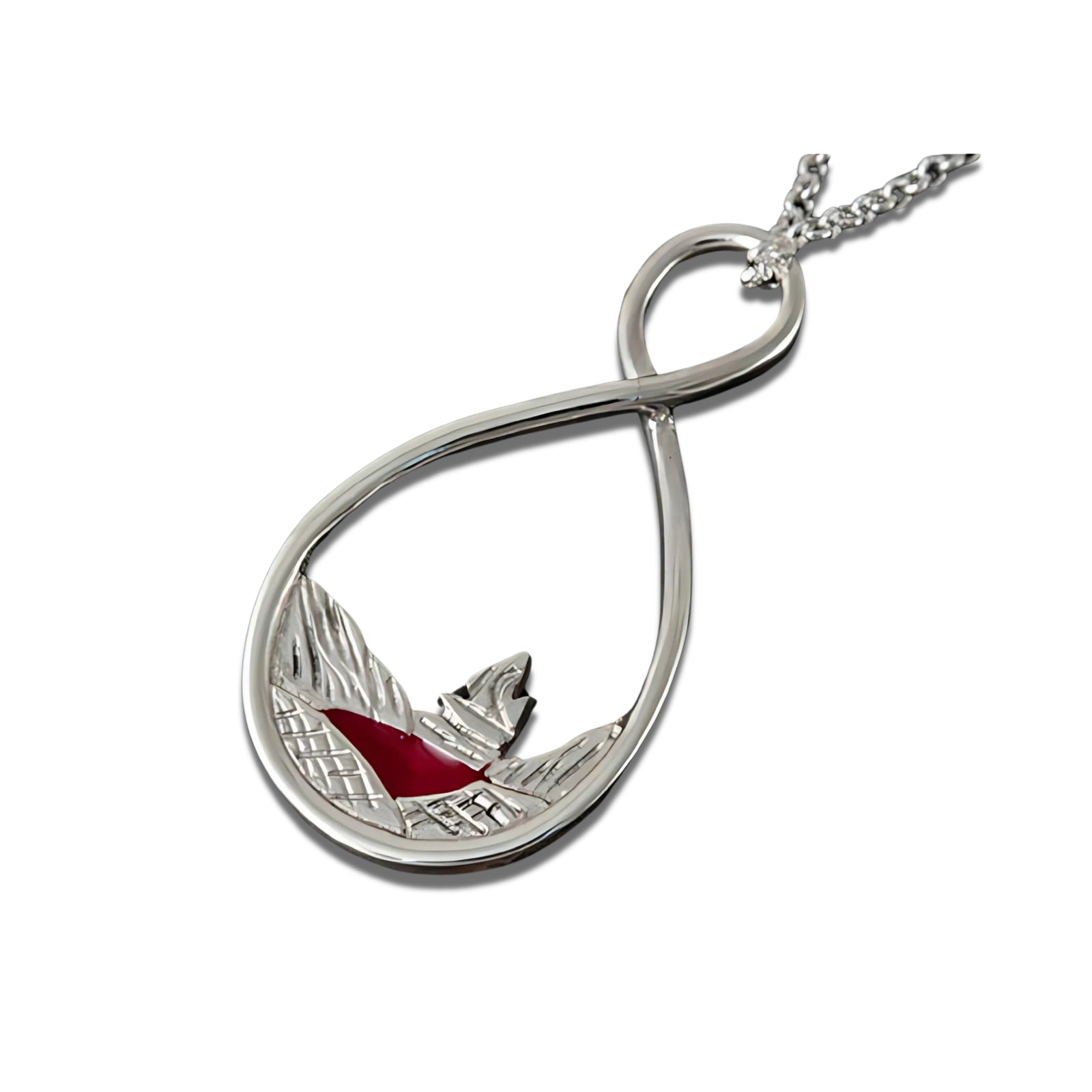 Red Pool of Virkie Silver and Enamel Pendant - P620 Shetland