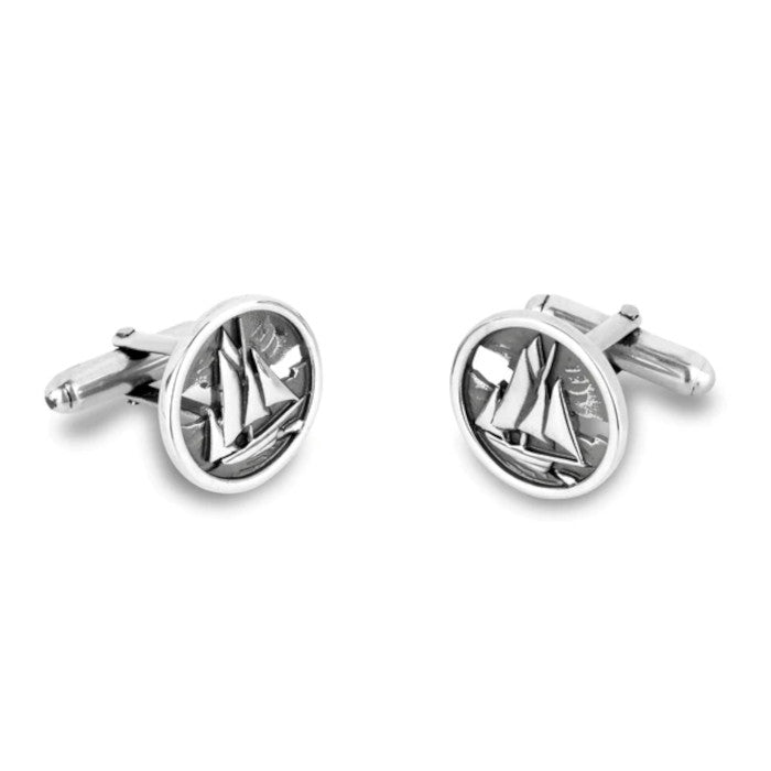 Tall Ships Sterling Silver Cufflinks - 160149