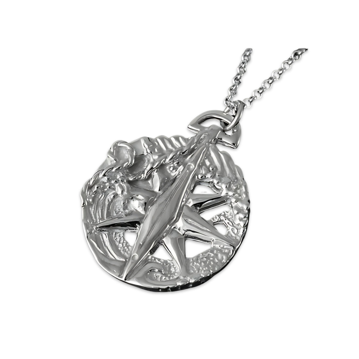 60 Degree North Sterling Silver Large Pendant - P610 Shetland
