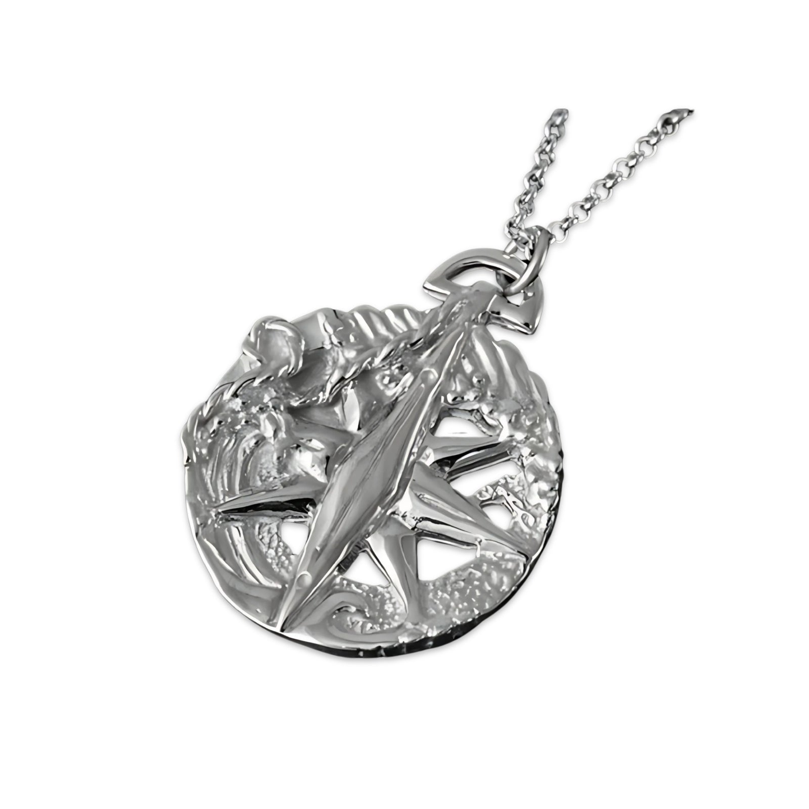 60 Degree North Sterling Silver Large Pendant - P610 Shetland