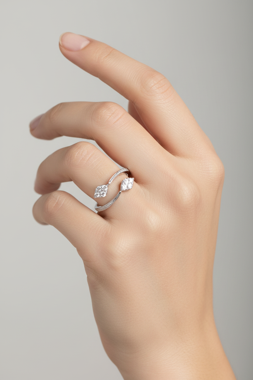 18 Carat White Gold And Diamond Ring -TSSR4040