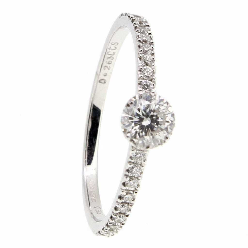 18 Carat White Gold Diamond Engagement Ring-RDQ173W