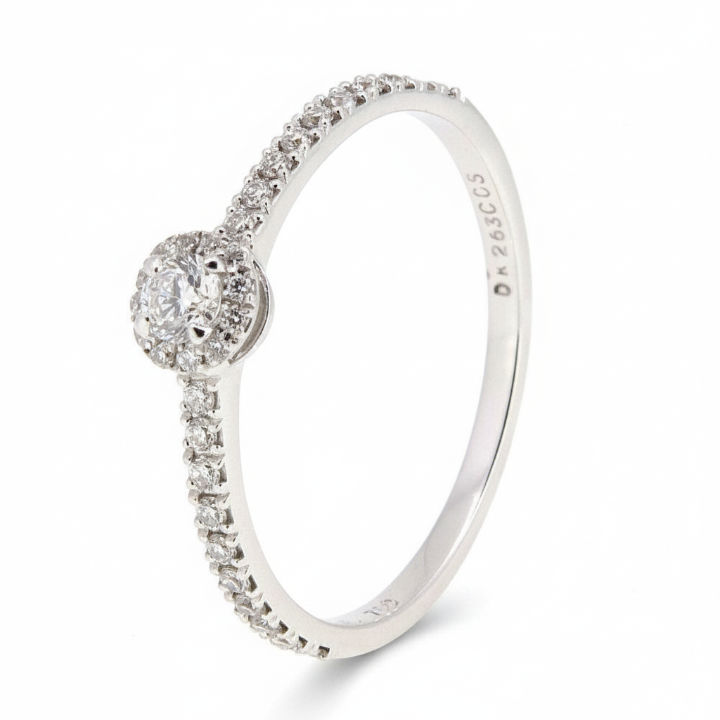 18 Carat White Gold Diamond Engagement Ring-RDQ173W