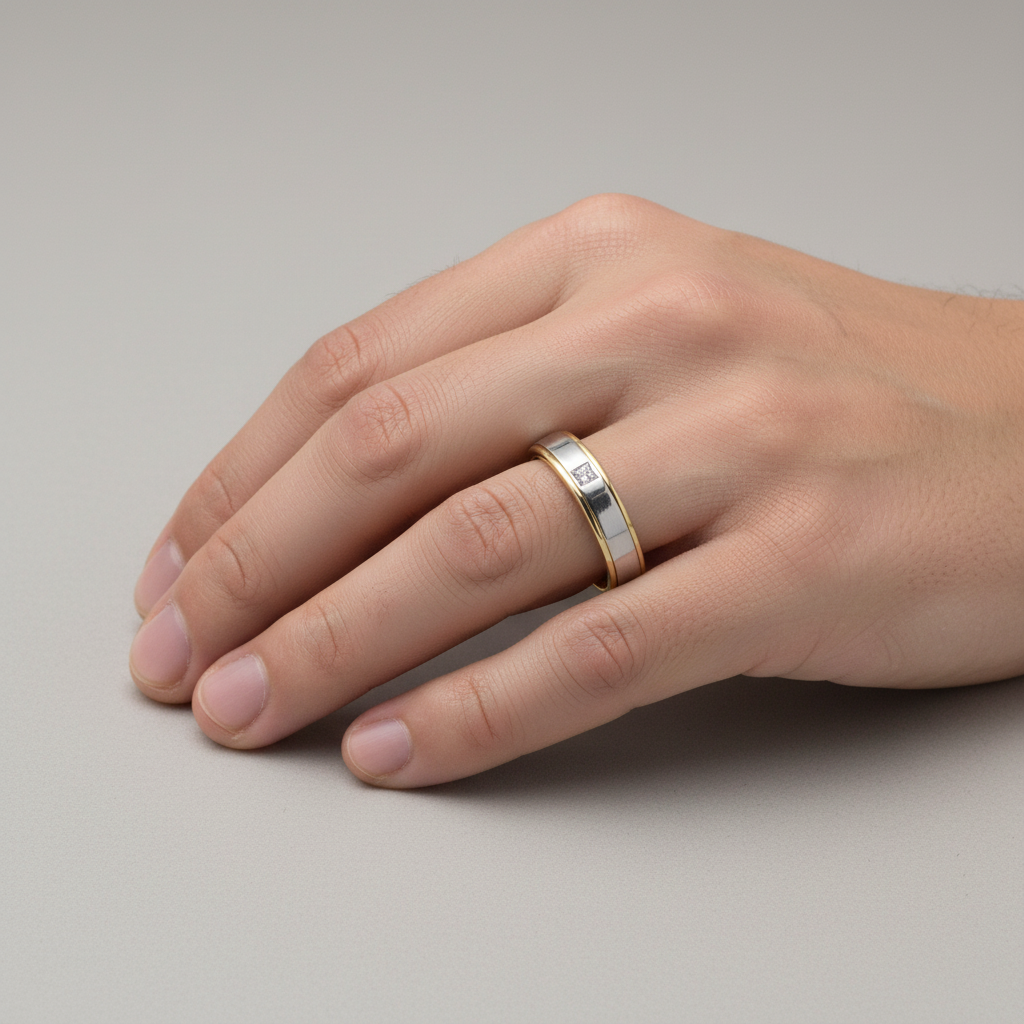 18 Carat Yellow &White Gold Diamond Wedding Ring - XD312