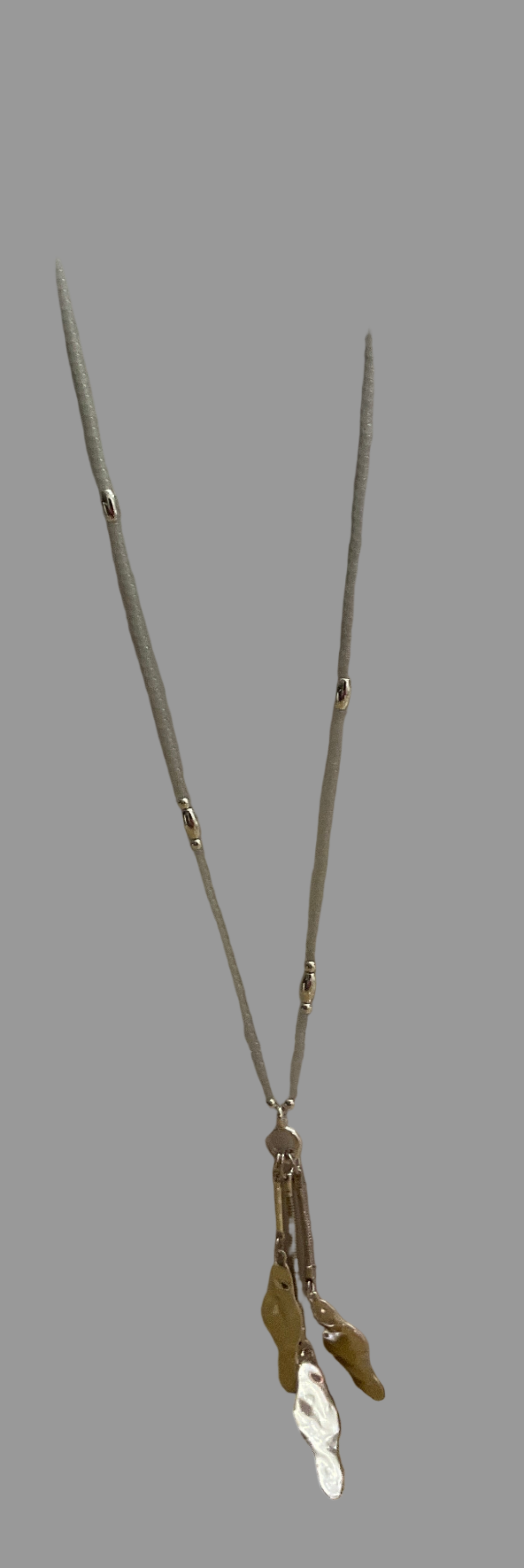 Long Fashion beaded Jewellery Necklace with three Toggles Hanging Down