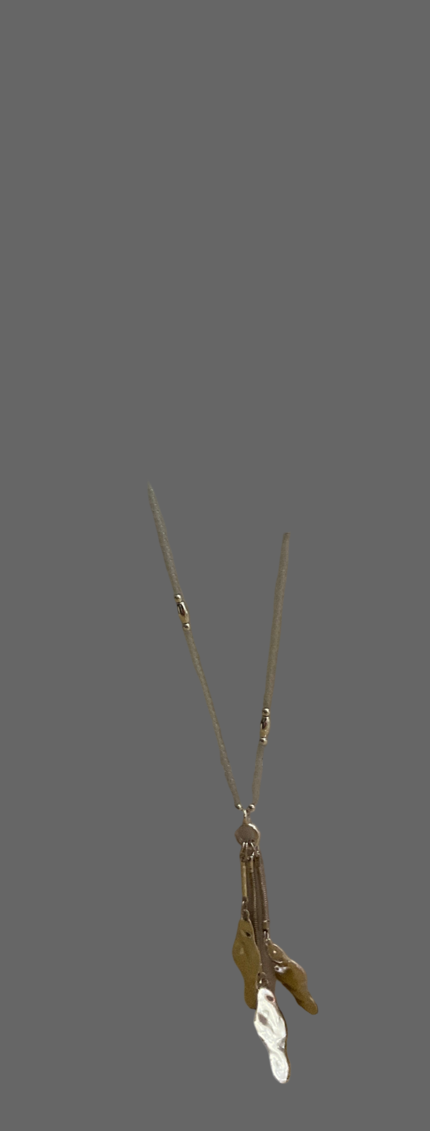 Long Fashion beaded Jewellery Necklace with three Toggles Hanging Down