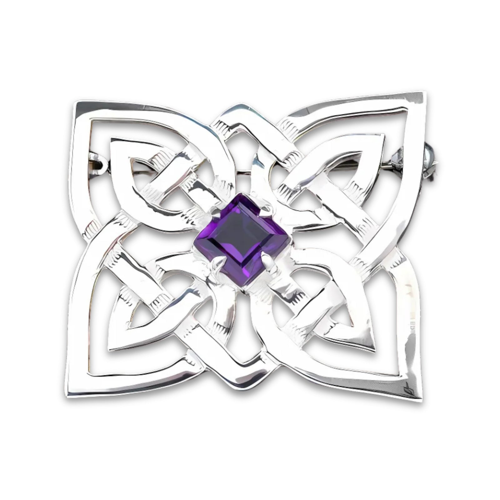 Sterling Silver or Gold Celtic Brooch - B992 Shetland