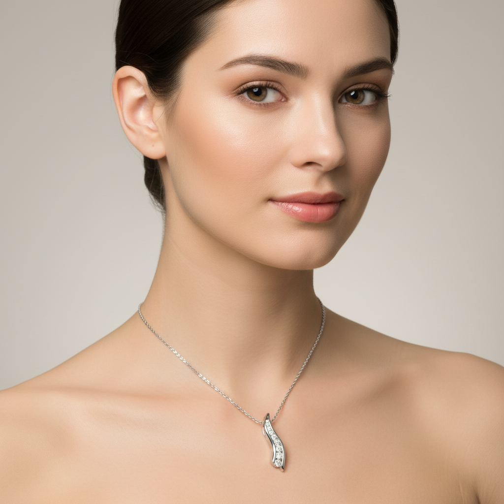 18ct White Gold and Diamond Pendant