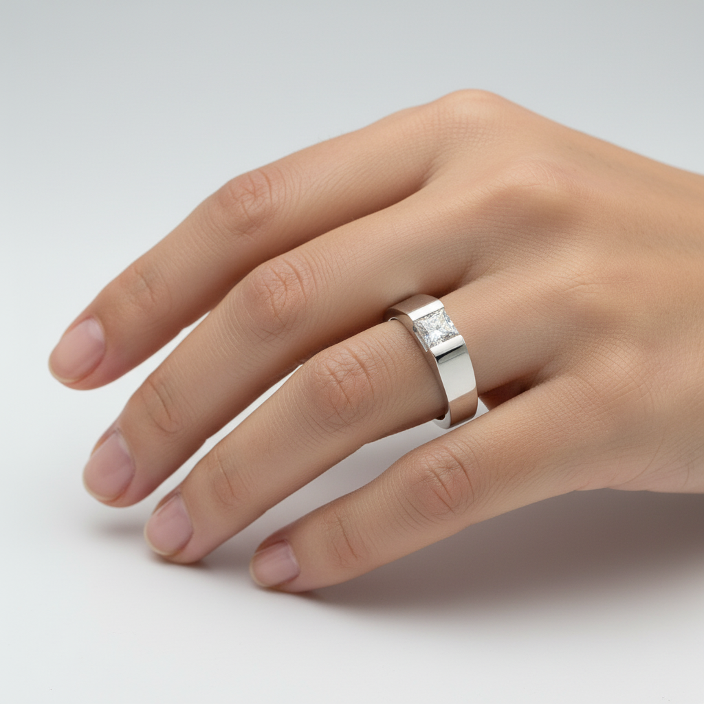 18ct White Gold Princess Cut Diamond Engagement Ring -25ct- 0.33ct - 0.40ct