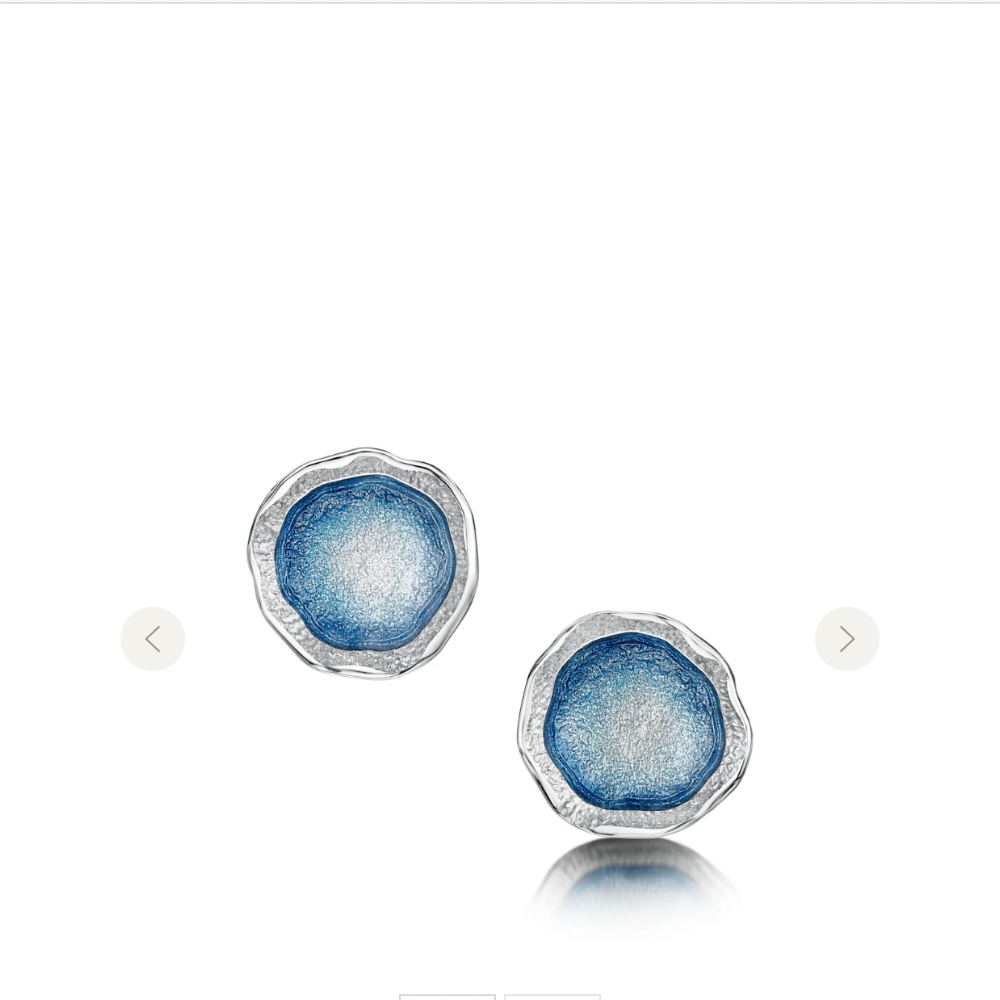 Sterling Silver & Enamel Lunar Earrings - EE00249  Shelia Fleet