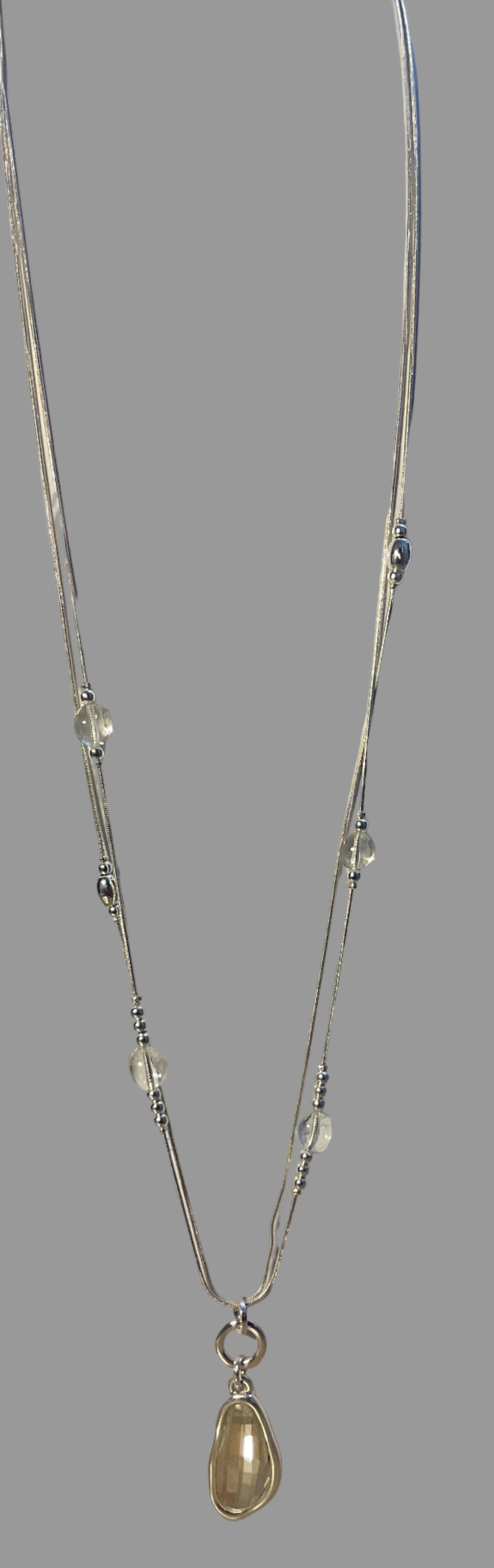 Fashion Jewellery Necklace With Crystals and Long centre piece.