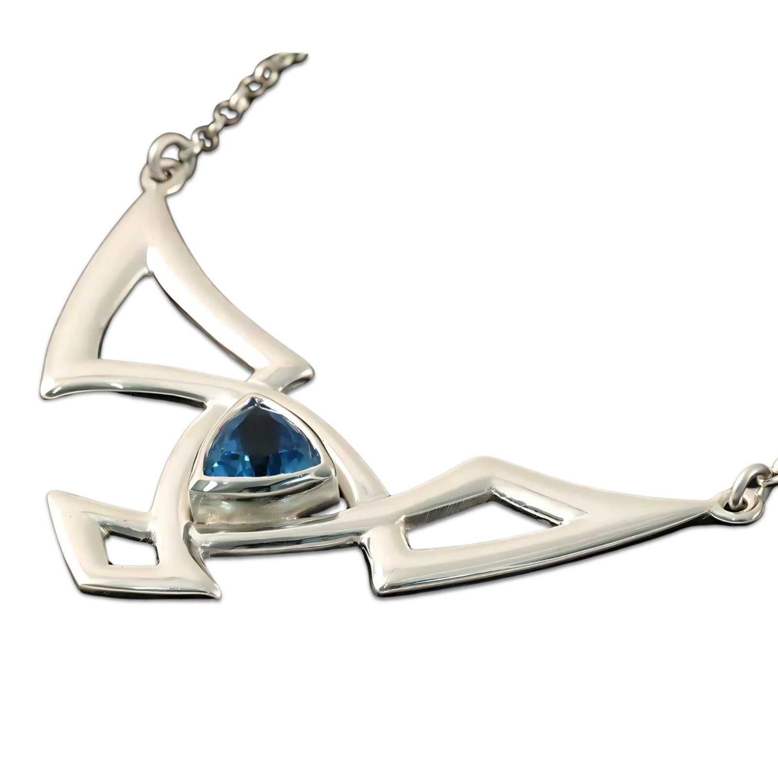 Silver Triquetra Line Of Life Necklace -P786 Shetland