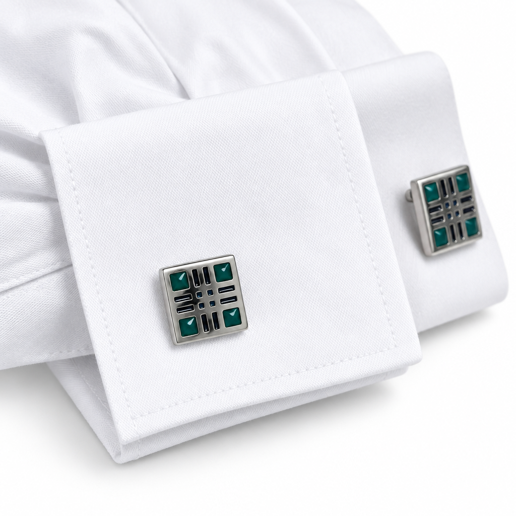 Silver Tartan Cufflinks - TNC004 Shetland