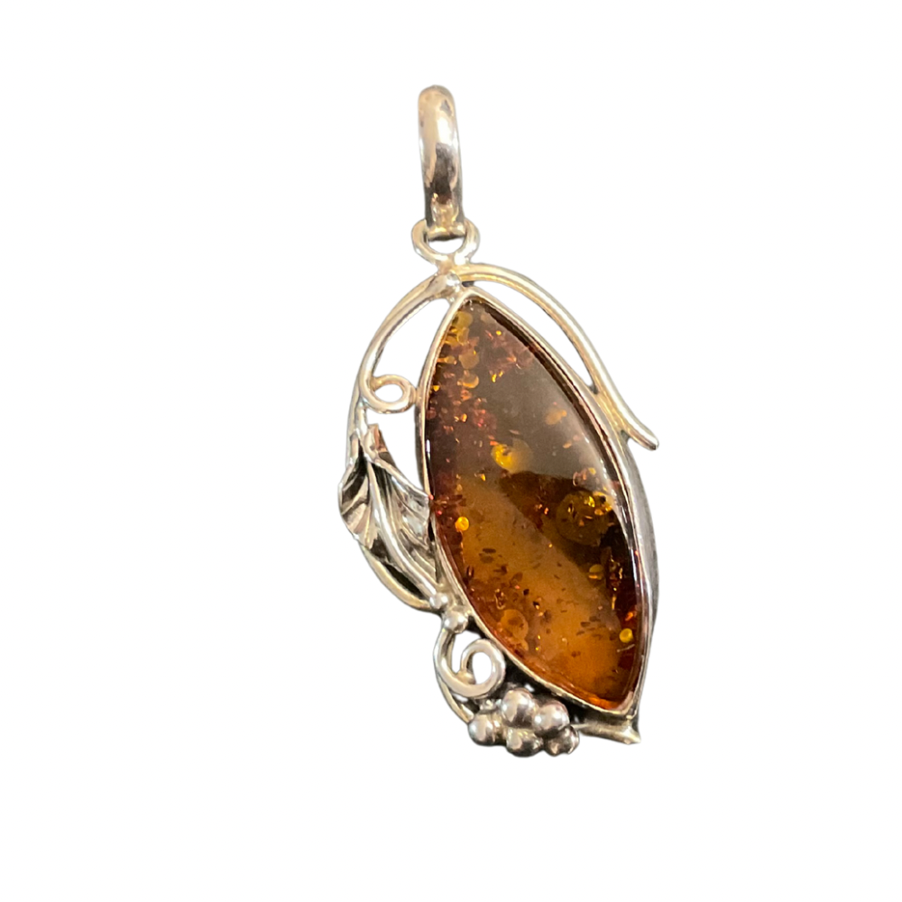 Silver & Amber Pendant - Goldmajor P6
