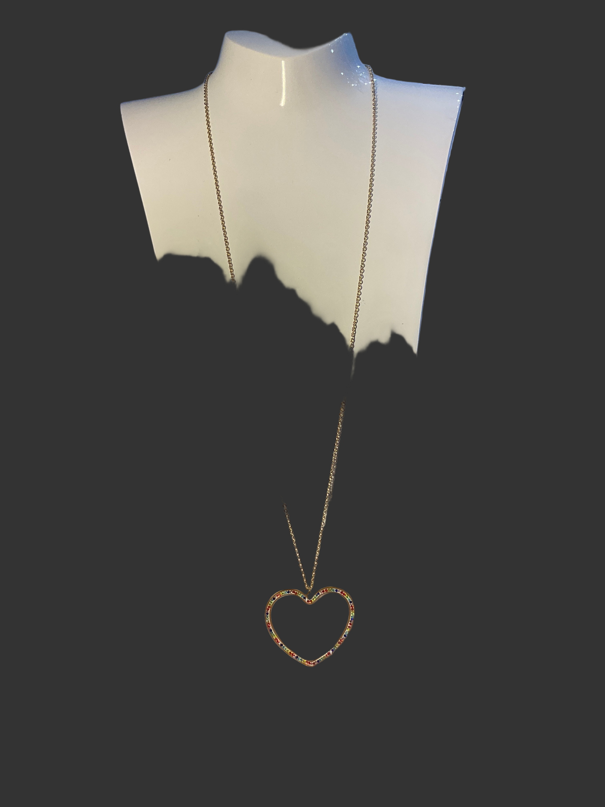 Fashion Jewellery Sparkly Heart Necklace