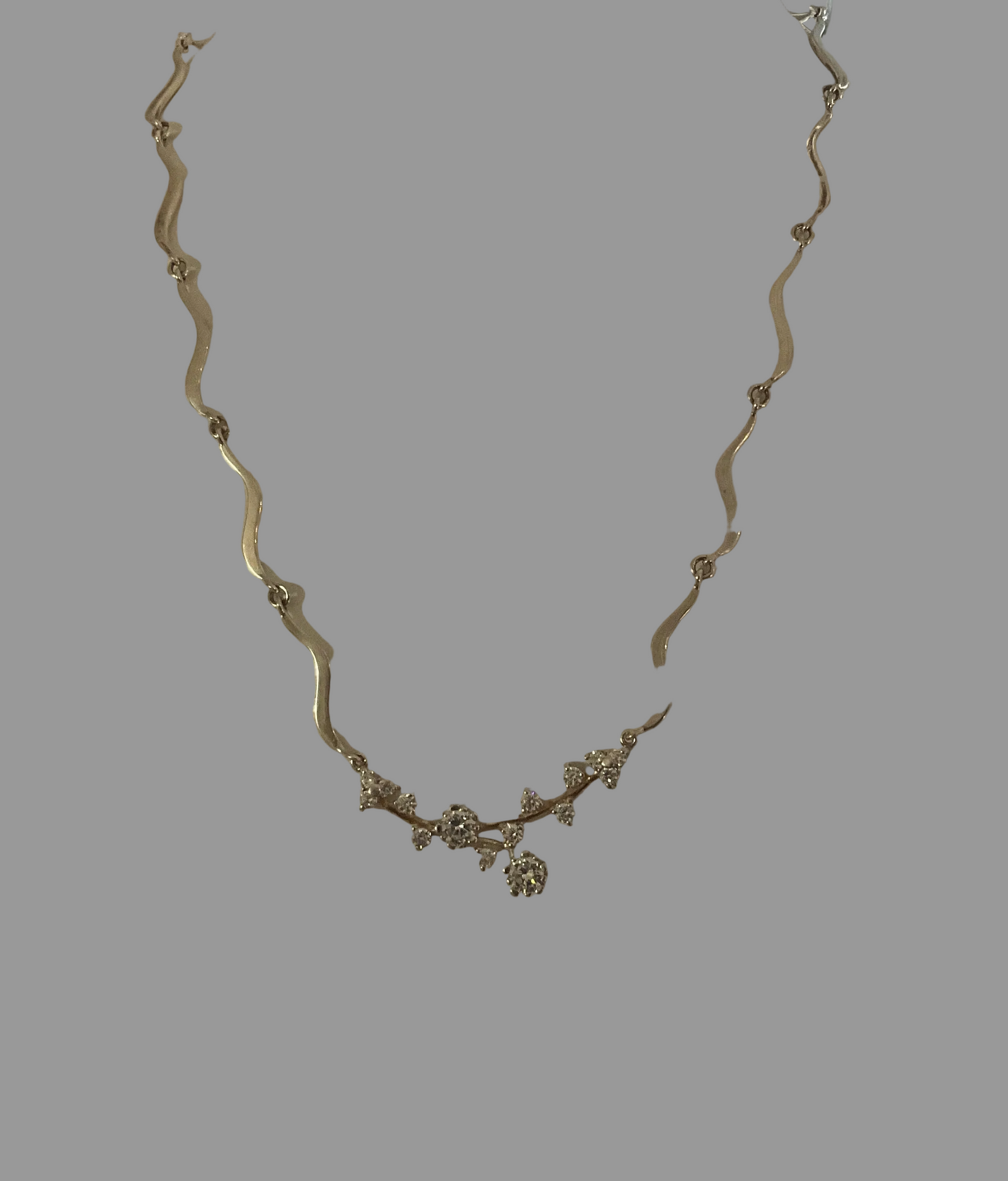 Cubic Zirconium silver necklace 8000276 Tokash