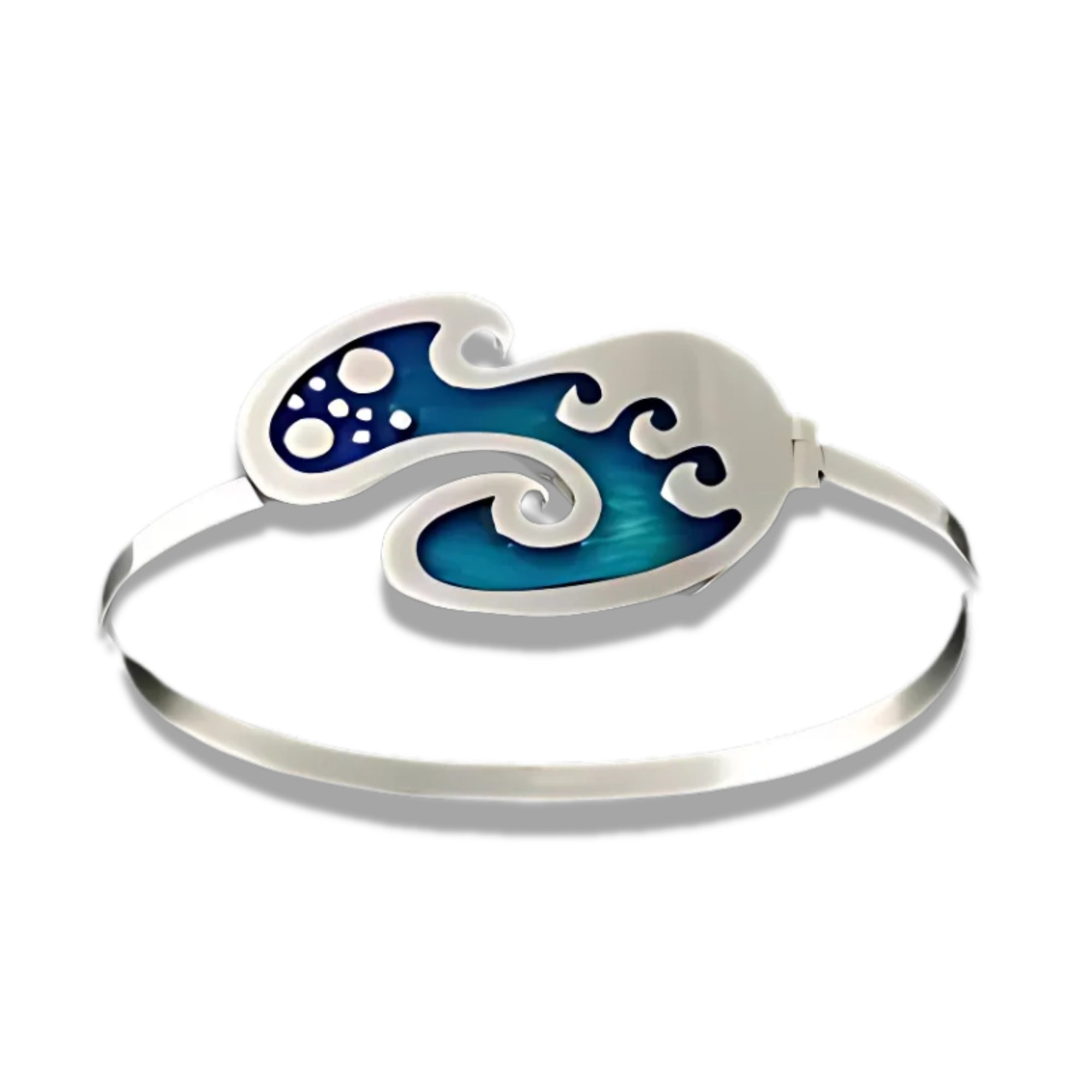 Sterling Silver Wavy Bangle - SSBA06