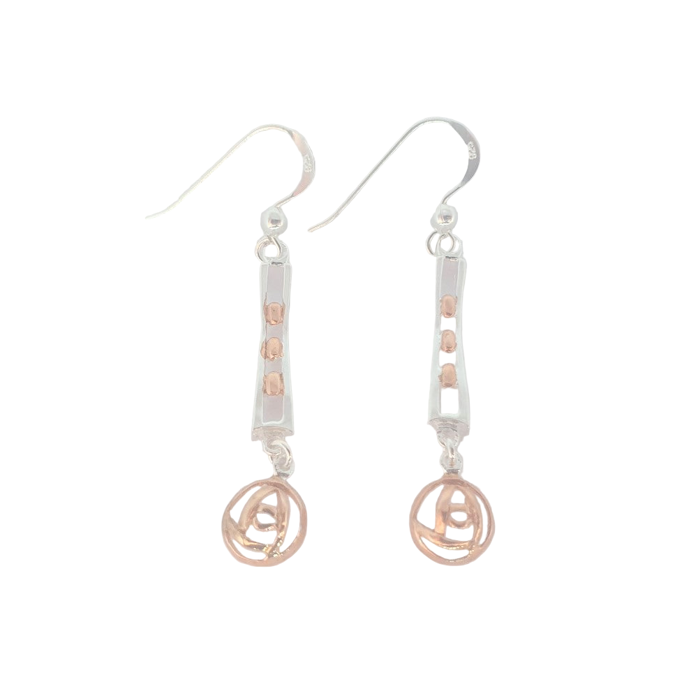 Sea Gems Rose Gold Plated Silver and Sterling Silver Mackintosh Earrings  - 6143