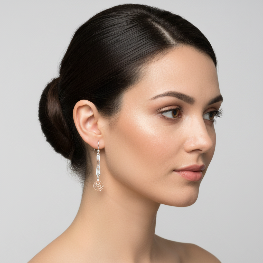 Sea Gems Rose Gold Plated Silver and Sterling Silver Mackintosh Earrings  - 6143