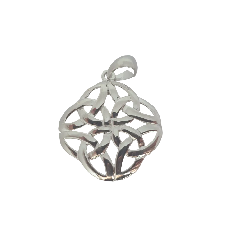 Sea Gems Sterling Silver Stylised Celtic Knotwork Pendant  - 9154