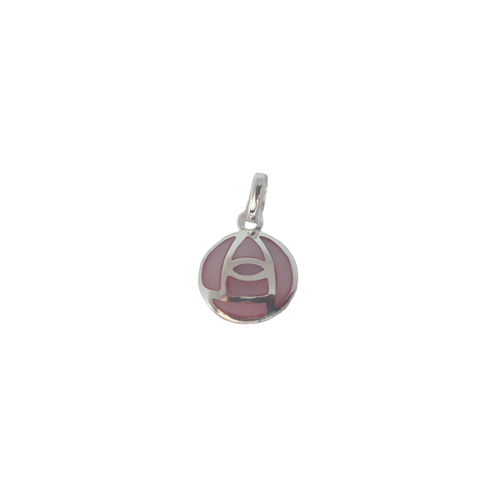 Sea Gems Sterling Silver and Pink Enamel Mackintosh Rose Pendant  - 6001MP