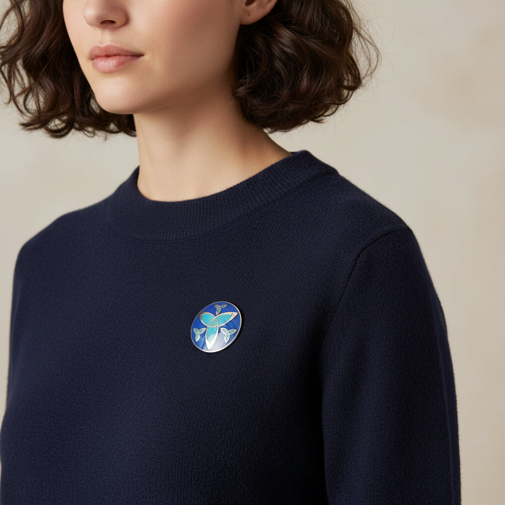 Sea Gems Triquertra Celtic Brooch - 7597