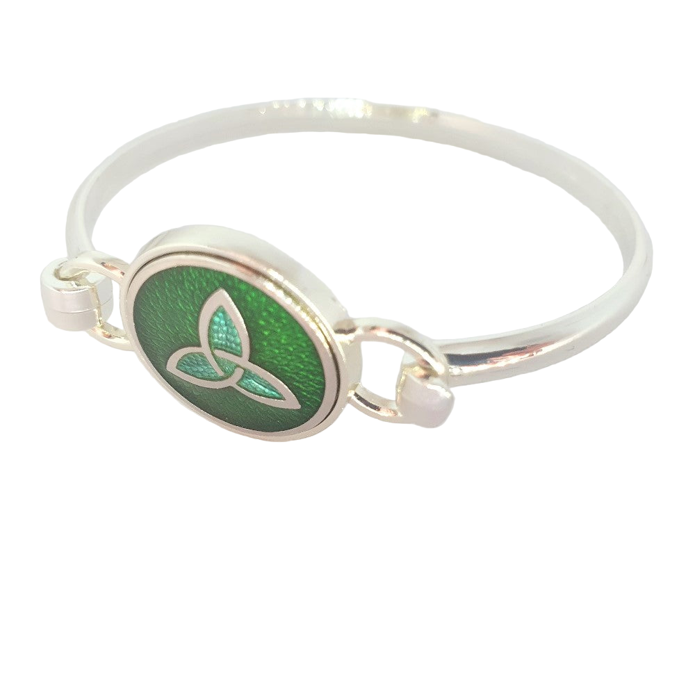 Sea Gems Green Celtic Triquertra Knotwork Bangle