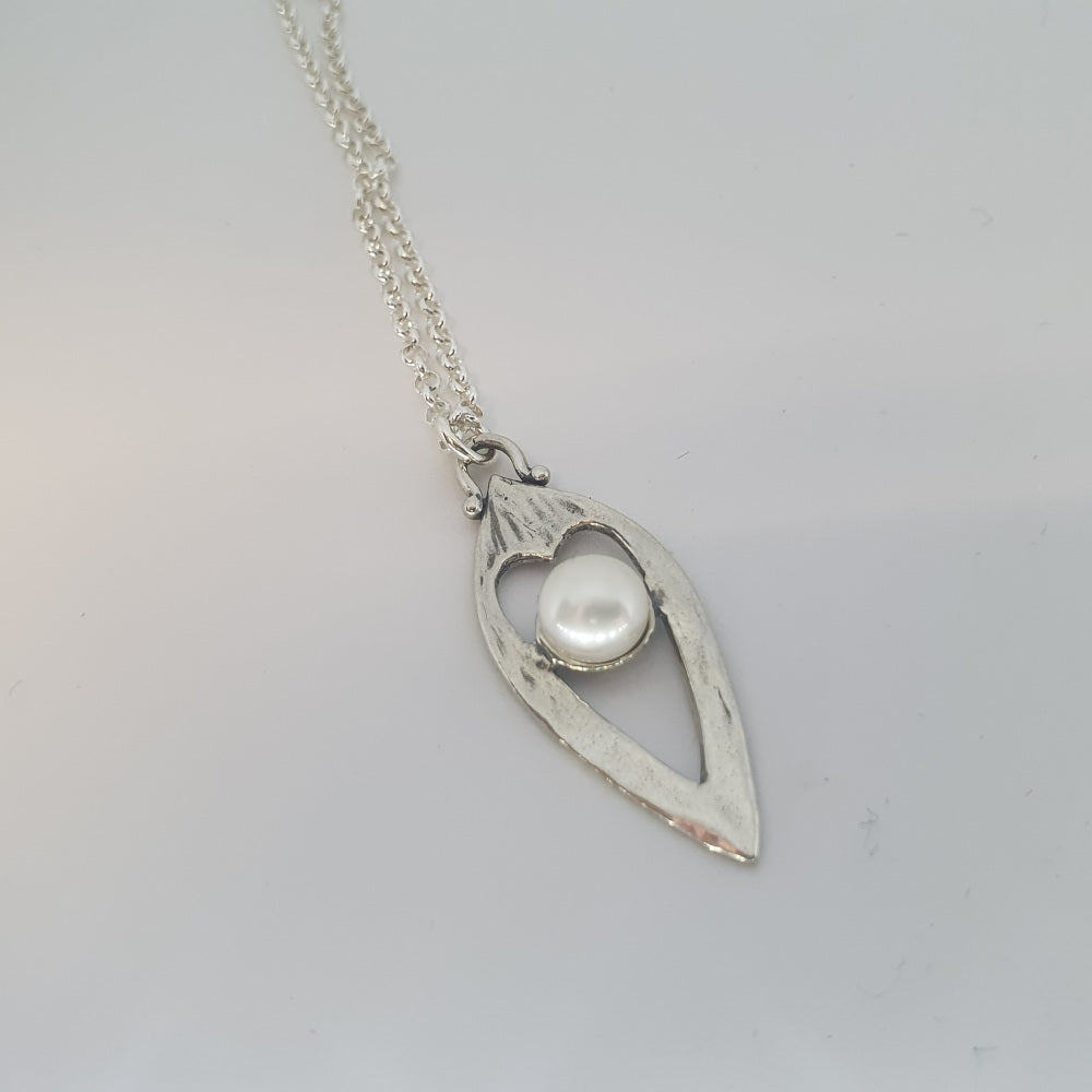 Designer Sterling Silver and Pearl Pendant