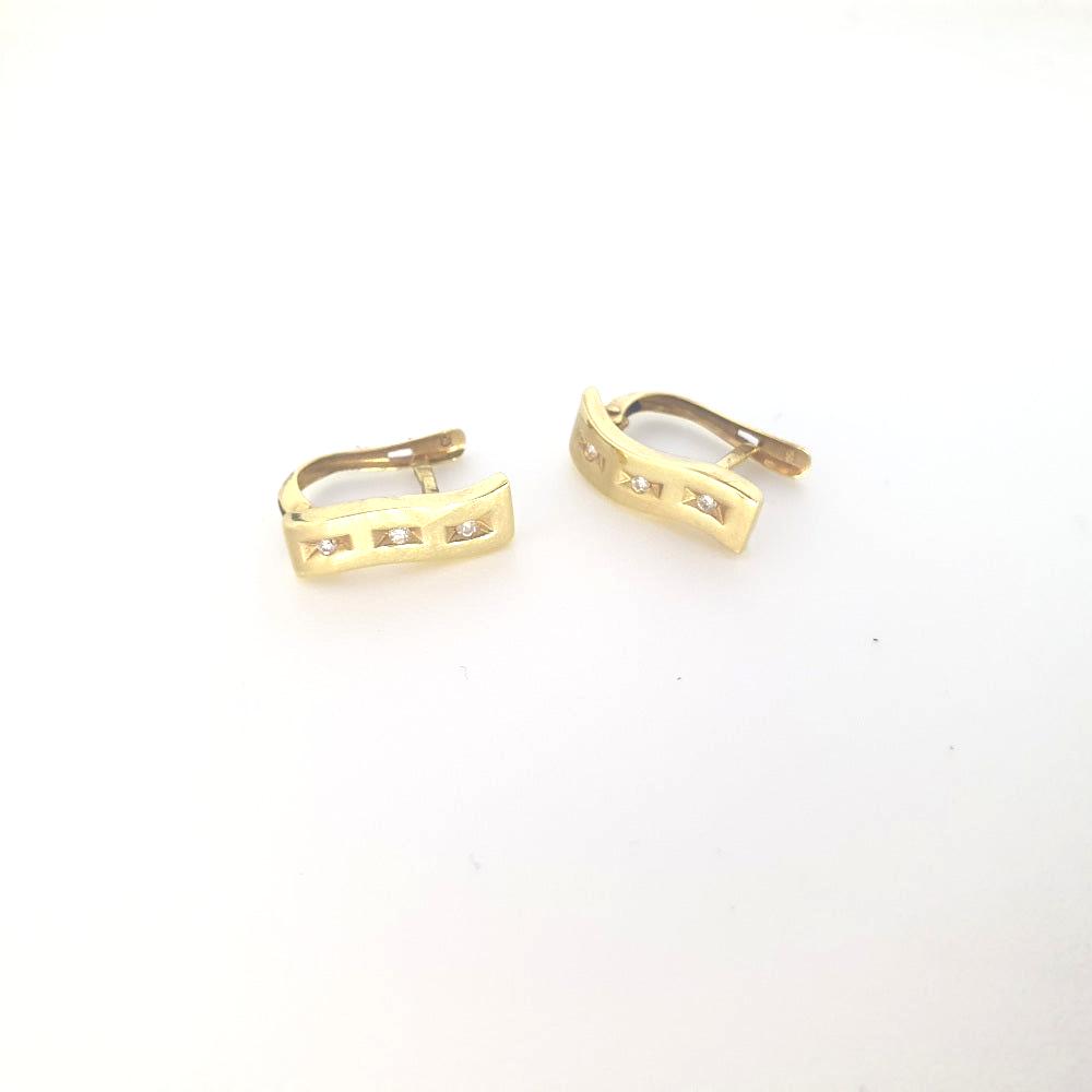 9ct Yellow Gold and Diamond Earrings